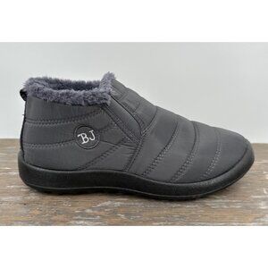 BJ Waterproof Winter Ankle Boots Women 40 (9) Grey Slip On